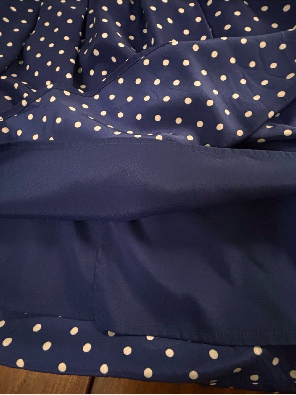 J. Crew Navy Blue Polka Dot 100% Silk Midi Dress SZ 4 Relaxed Fit Coquette - Picture 13 of 14